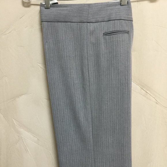 BCBGMaxAzria Womens Size 10 Gray Herringbone Stripe Pants Trousers Wide Leg NWOT - Picture 5 of 12